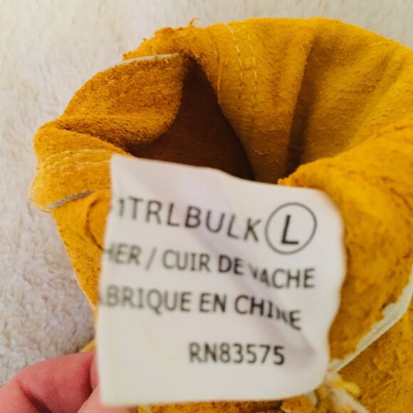 NWOT Terra  tan cowhide work glove sz L - Picture 5 of 5